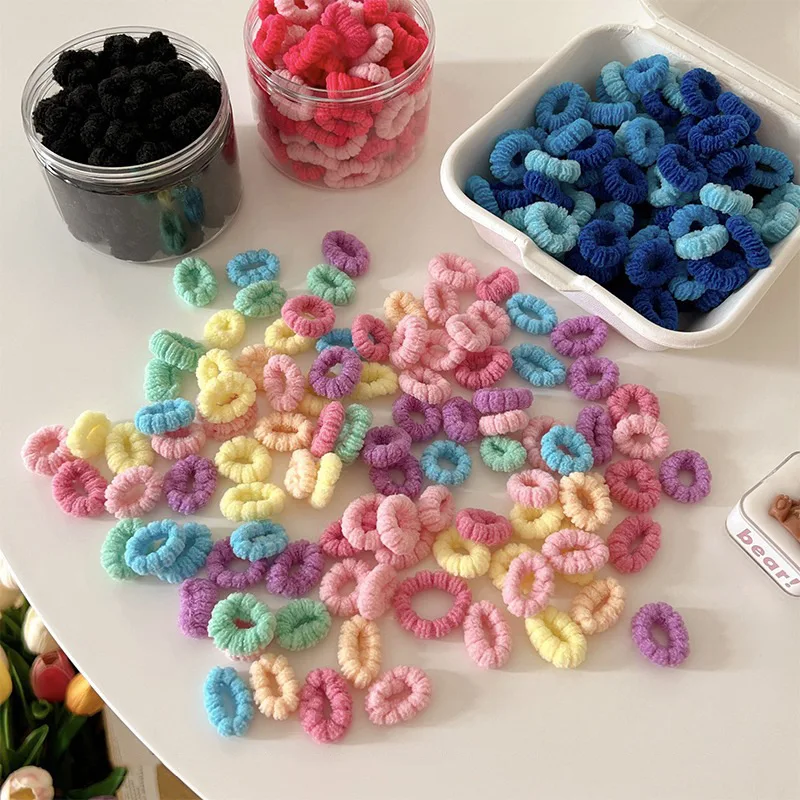 

100PCS Colorful Children Elastic Hair Bands Cute Baby Girls Mini Hair Ties Simple Kids Hair Accessories Sweet Princess Headwear