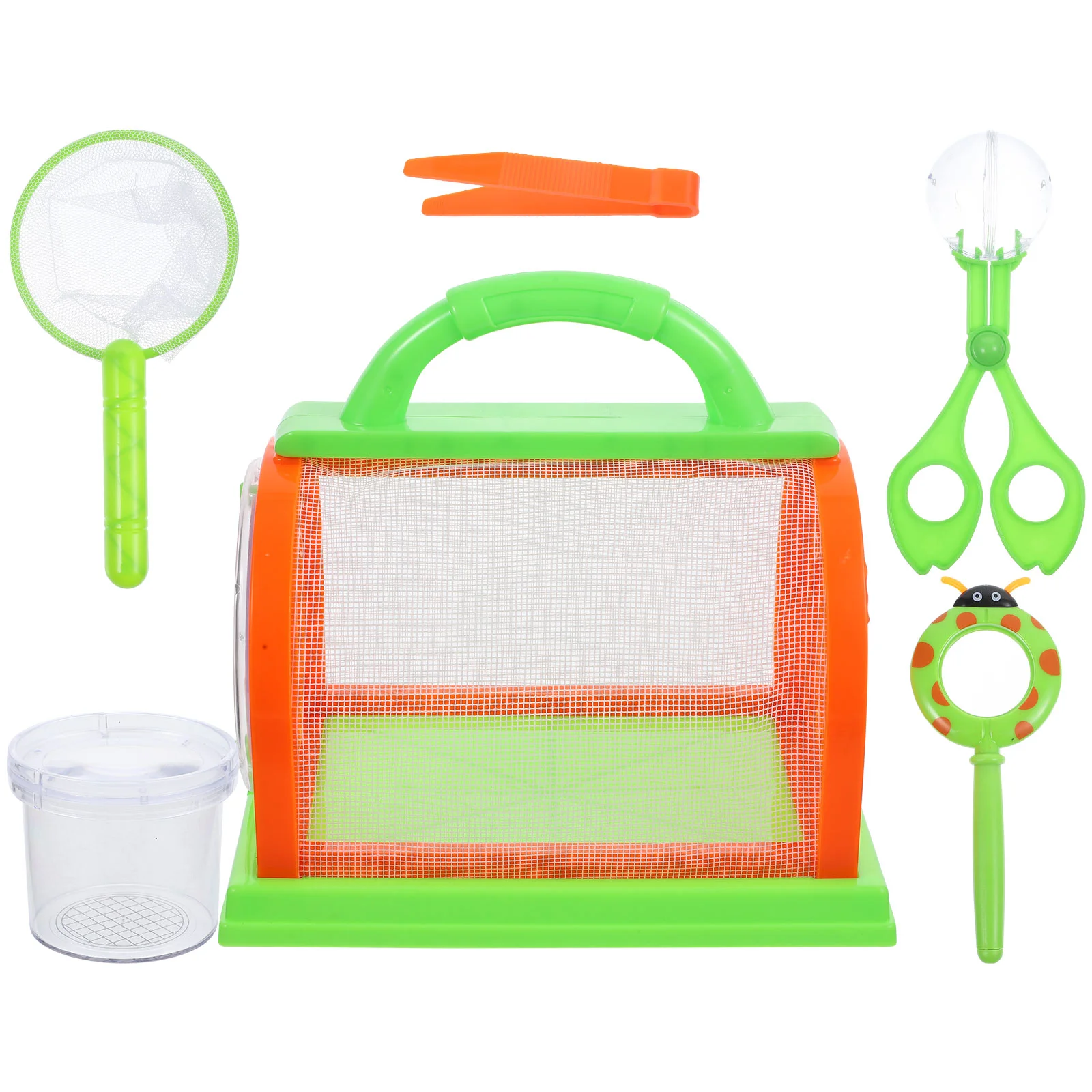 

Insect Cage Observation Box Science Bug Collection Explorer Kit Kids Tweezers Barrel Bucket Plastic Child