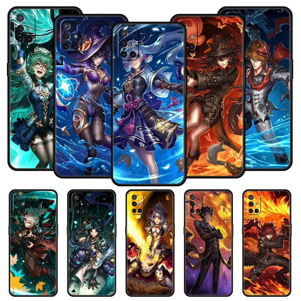 

Genshin Impact Art Cool чехол для телефона для OnePlus 9 8 7 7T 10 Pro 9RT 9R 8T Nord N100 N200 N10 CE 2 5G Z, силиконовый черный чехол