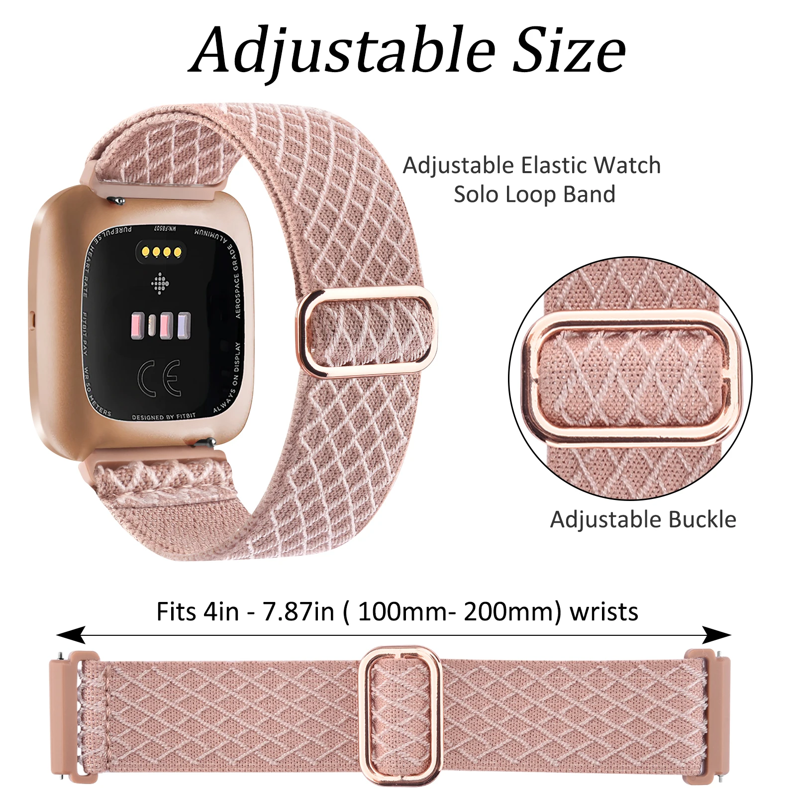 Nylon Loop Strap for Fitbit Versa 2 Veresa Lite Band Smartwatch Watchband Adjustable Breathable Bracelet for Fitbit Versa watch