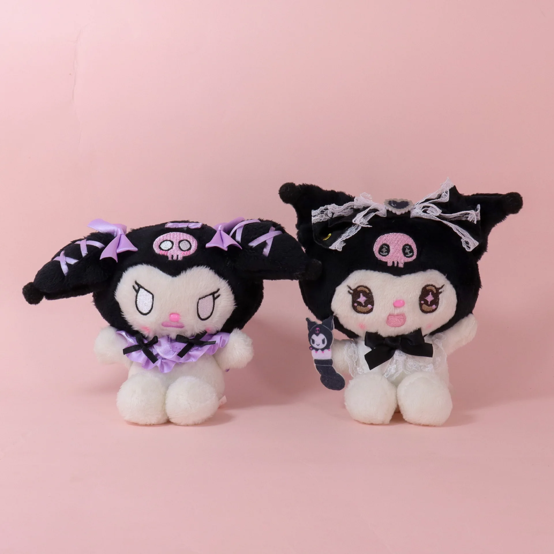 

Sanrio Kuromi Little Devil Kawaii Star Eye Angry Stare Modelling Cute Doll Soft Stuffed Plush Keychain Girl Heart Plush Pendant
