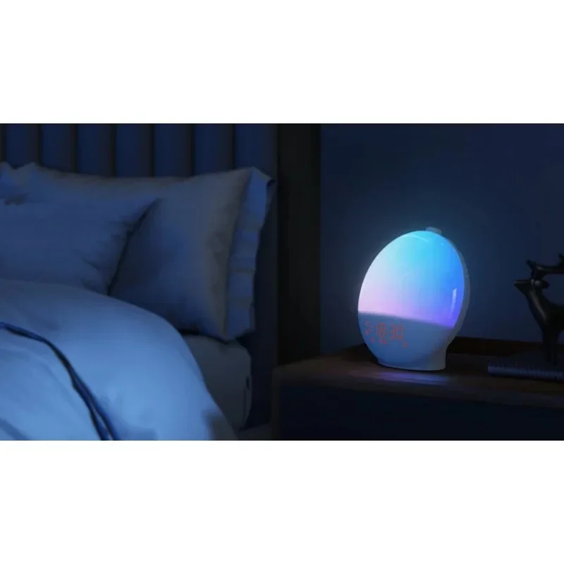 Будильник будильник атмосфера Ослепительная RGB-подсветка белая сухая FM-радио