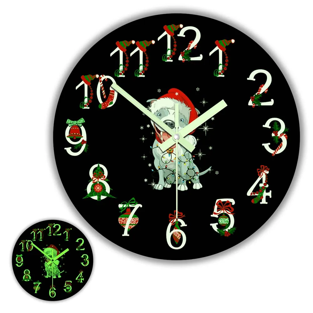 

Dachshund Dog Illusion Night Light Wall Clock Christmas Home Kid Room Decor Circle Teckel Puppy Night Lamp Clock For Pet Shop