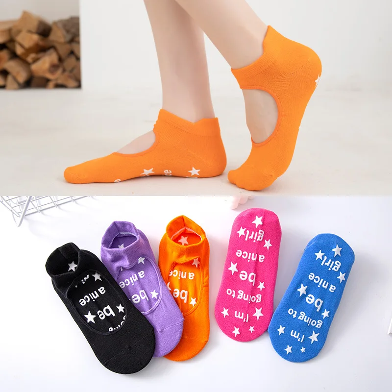 

Spring and Summer Women Anti Slip Yoga Socks Indoor Sport Cotton Pilates Sock Ventilation Ballet Professiona Dance Training Sock