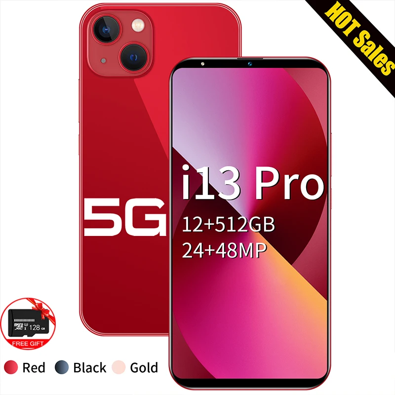 

Смартфон i13 Pro, 6,3 дюйма, 6800 мАч, 10 ядер, 4K, HD экран, 12 Гб ОЗУ, 512 Гб ПЗУ, 4G LTE