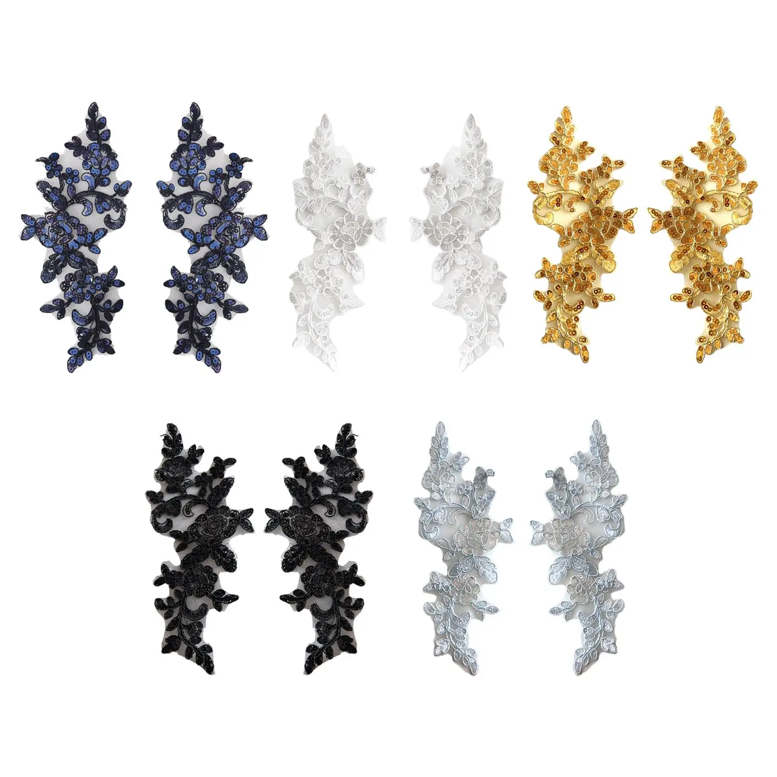 

1 пара Кружева Аппликации Кружева для украшения ремонт свадебного платья