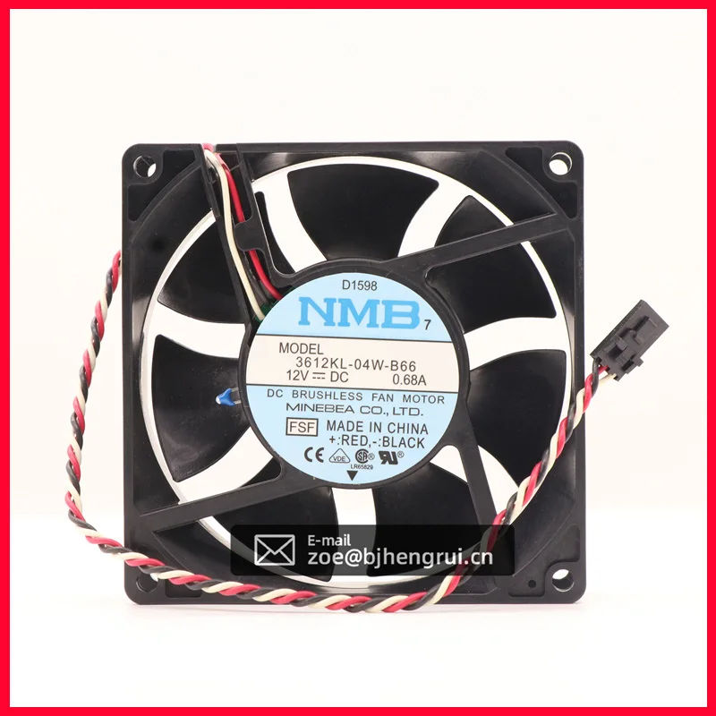 3612KL-04W-B66 9232 92X92X32mm 12V DC 0.68A 1,25 W 25CFM 1400RPM бесщеточный осевой вентилятор охлаждения шасси