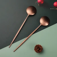 dinnerware rose gold cutlery salad distributing dishes fork spoon tableware kitchen utensils service salad service dropshiping