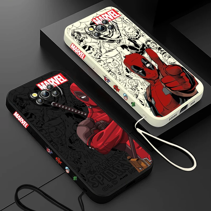 Чехол для телефона с супергероями Marvel Дэдпул Xiaomi Poco Cover X4 X3 F4 NFC M6 M5 M4 M3 GT S Pro 4G