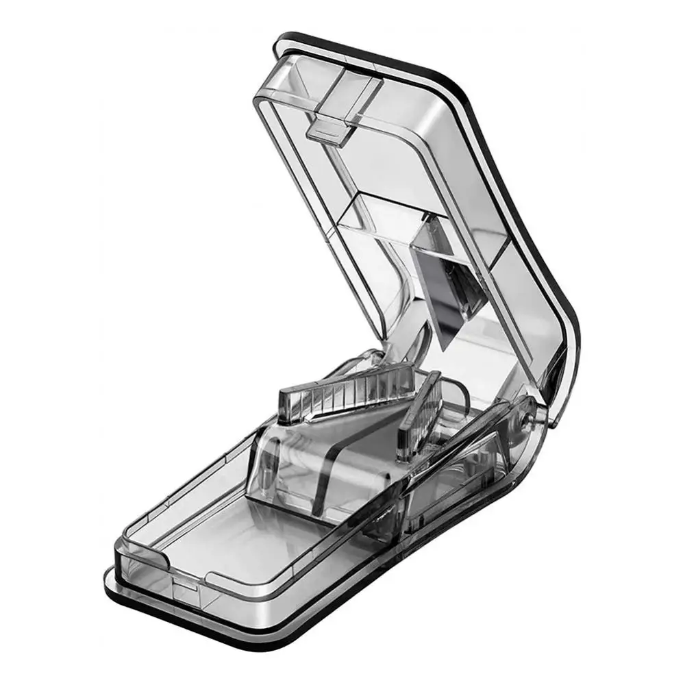 

Two-in-one Chip Collecting And Cutting Device 2023 Divider Pill Case Useful Grinder Splitter V-shaped Design Medicine Cutter