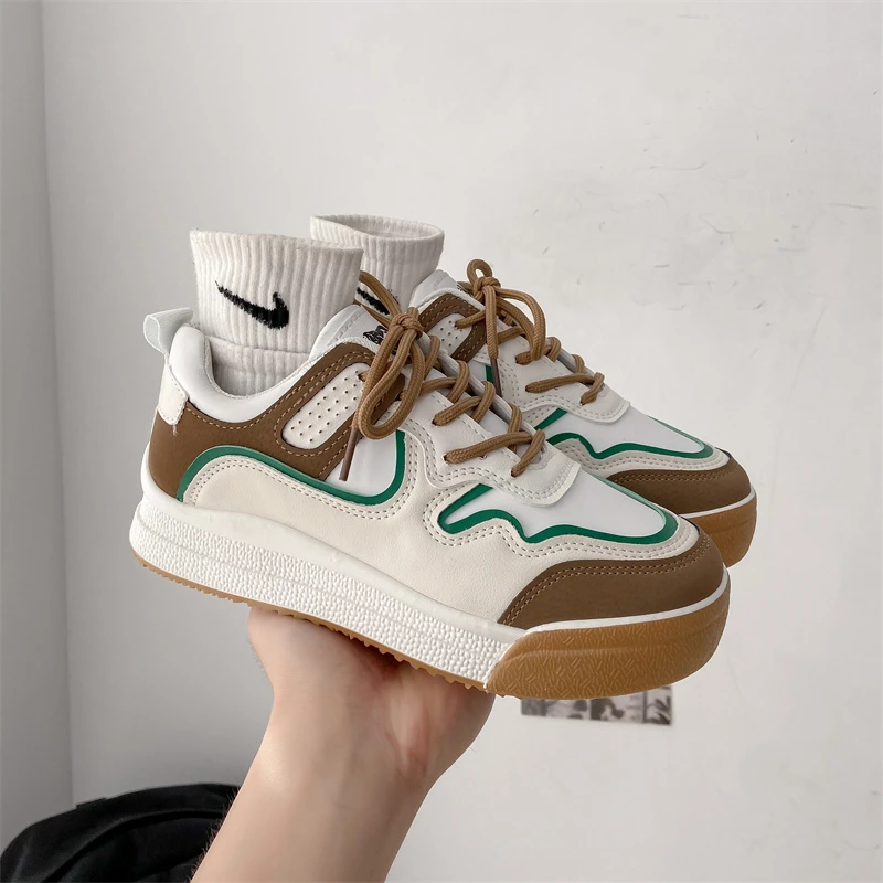 

2022 New Fashion Women's Shoes Casual Color Matching All-match Women's Casual Shoes Lace-up Single Shoes Women's Sports Shoes