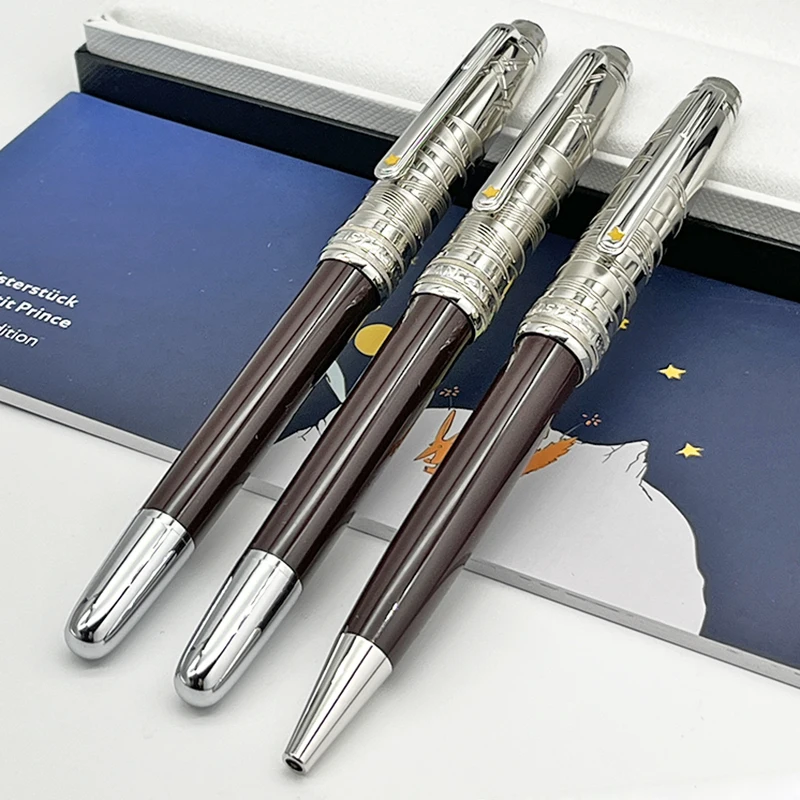 Luxury MB Rollerball Pen Le Petit Prince Travel around the world 163 Fountain Pens Brown Barrel With Serial Number