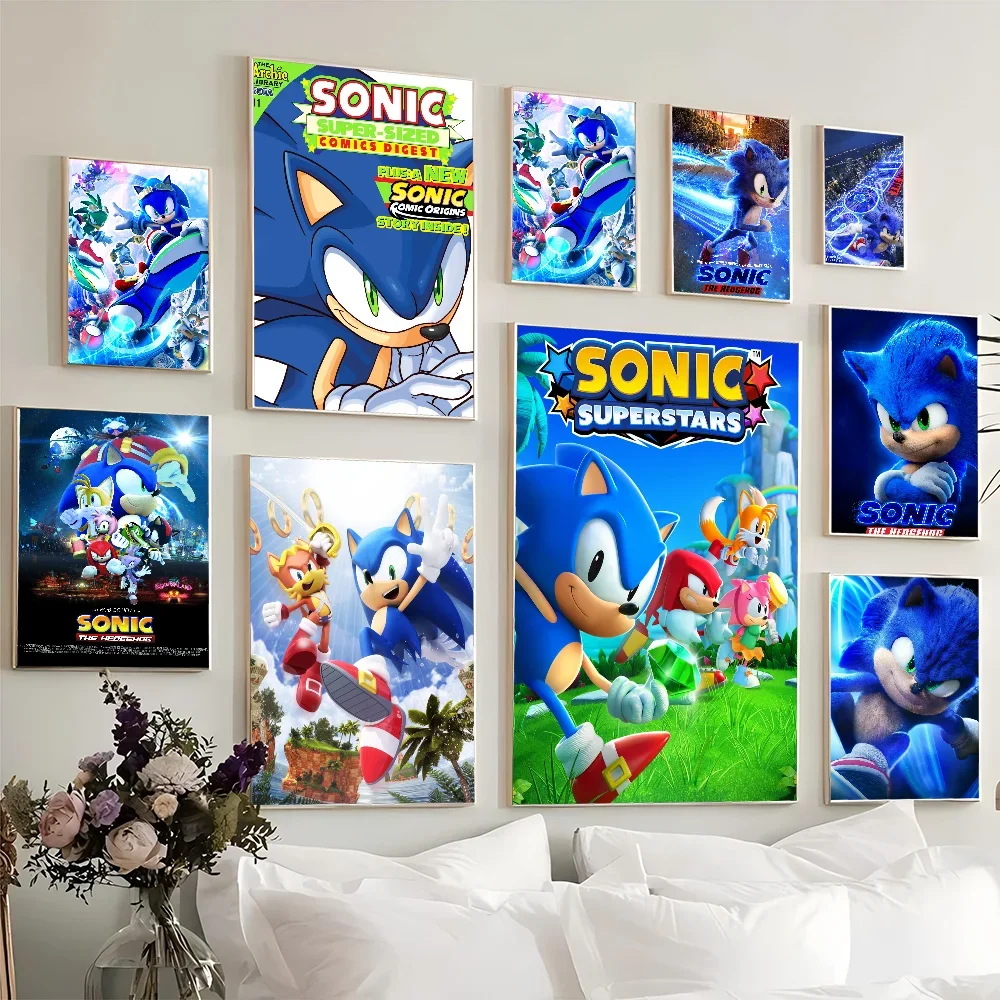 Супер Соник игра классический постер фильма ретро крафт-бумага настенная
