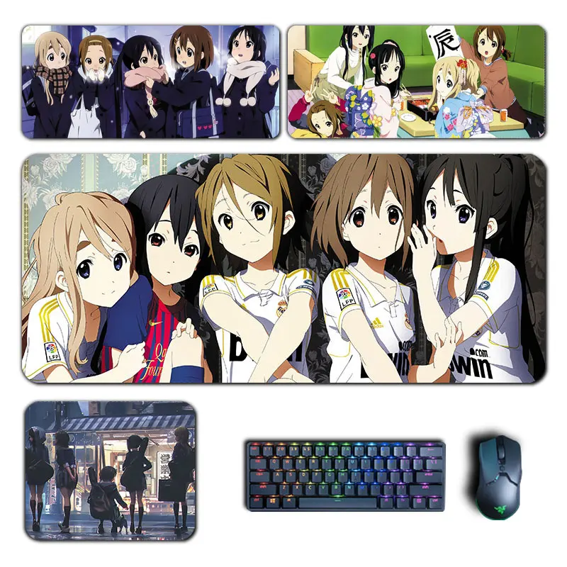 

Коврики для мыши Аниме K-On Akiyama Mio Yui Azusa Tsumugi Ritsu Xxl, коврик для мыши манга, аксессуары для компьютерной клавиатуры, настольные коврики