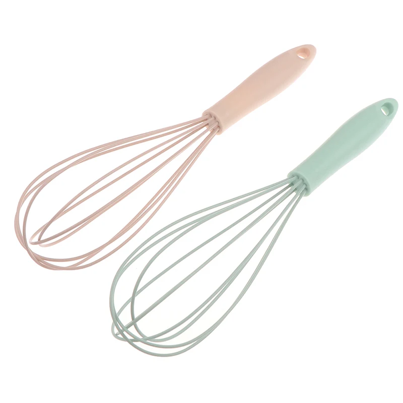 

Manual egg beater PP handle egg beater hand-held silicone stainless steel stirring rod household kitchen baking tool bubbler