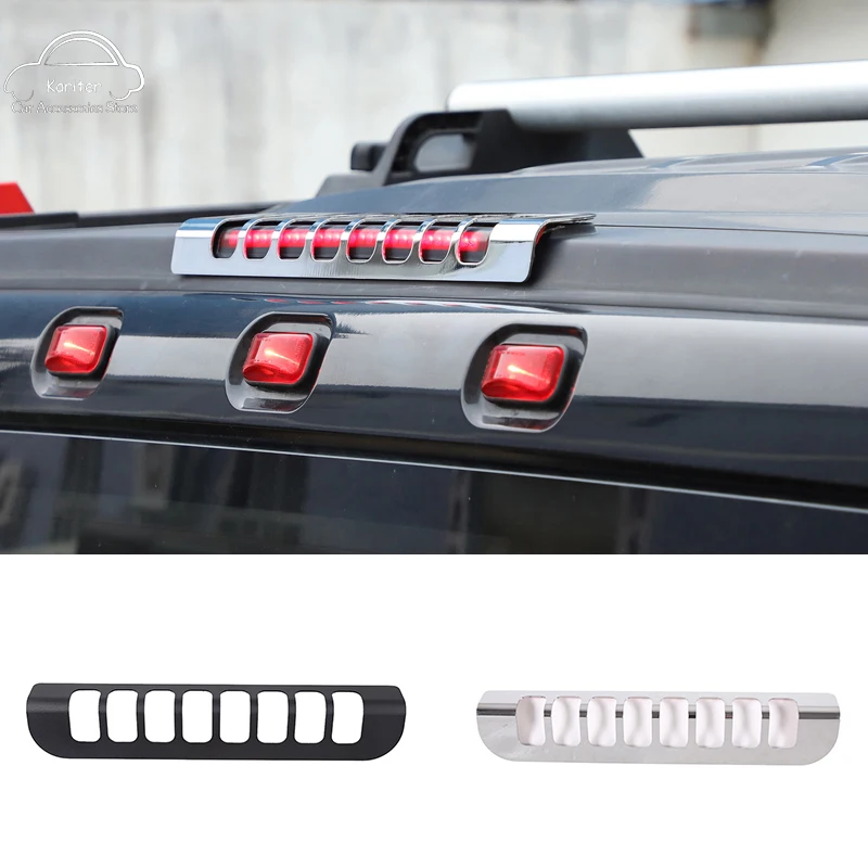 For Hummer H2 2003-09 Aluminum Alloy High Brake Light Protection Net Tail Light Protective Cover Automotive Exterior Accessories