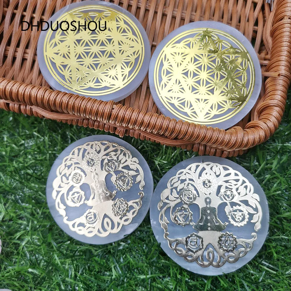 

Пластина из натурального кристалла селенита для медитации фэншуй