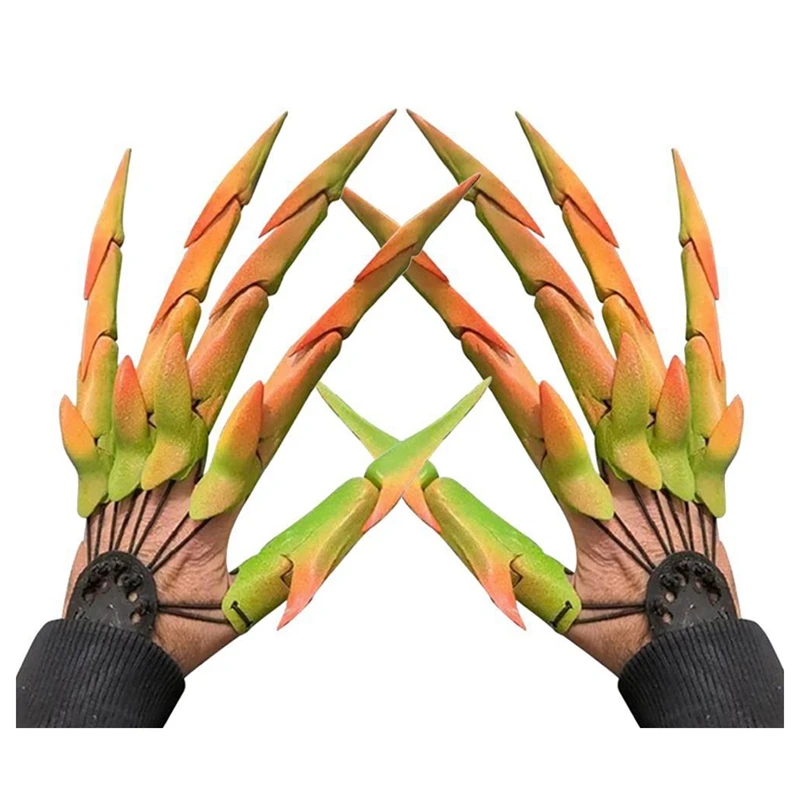 

1 пара Хэллоуин шарнирные перчатки на палец гибкая искусственная вечевечерние призрак коготь Хэллоуин реквизит Ручная модель