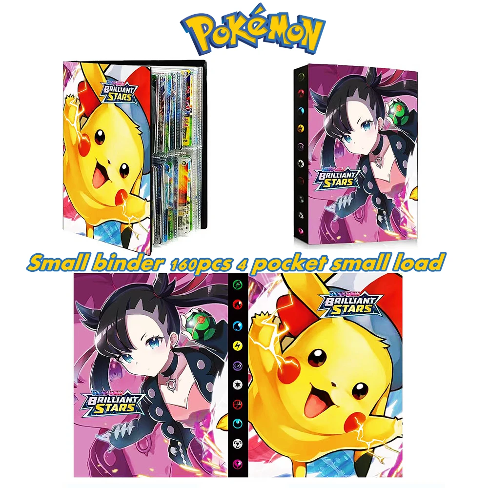 

Pokemon Anime Small Binder 160pcs 4 Pocket Small Load Album Book Storage Game Folder Card Collection Booklet VMAX GX EX