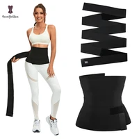 solid black women s 4m latex trimmer belt fajas waistband rubber sash elastic compression waist cinchers