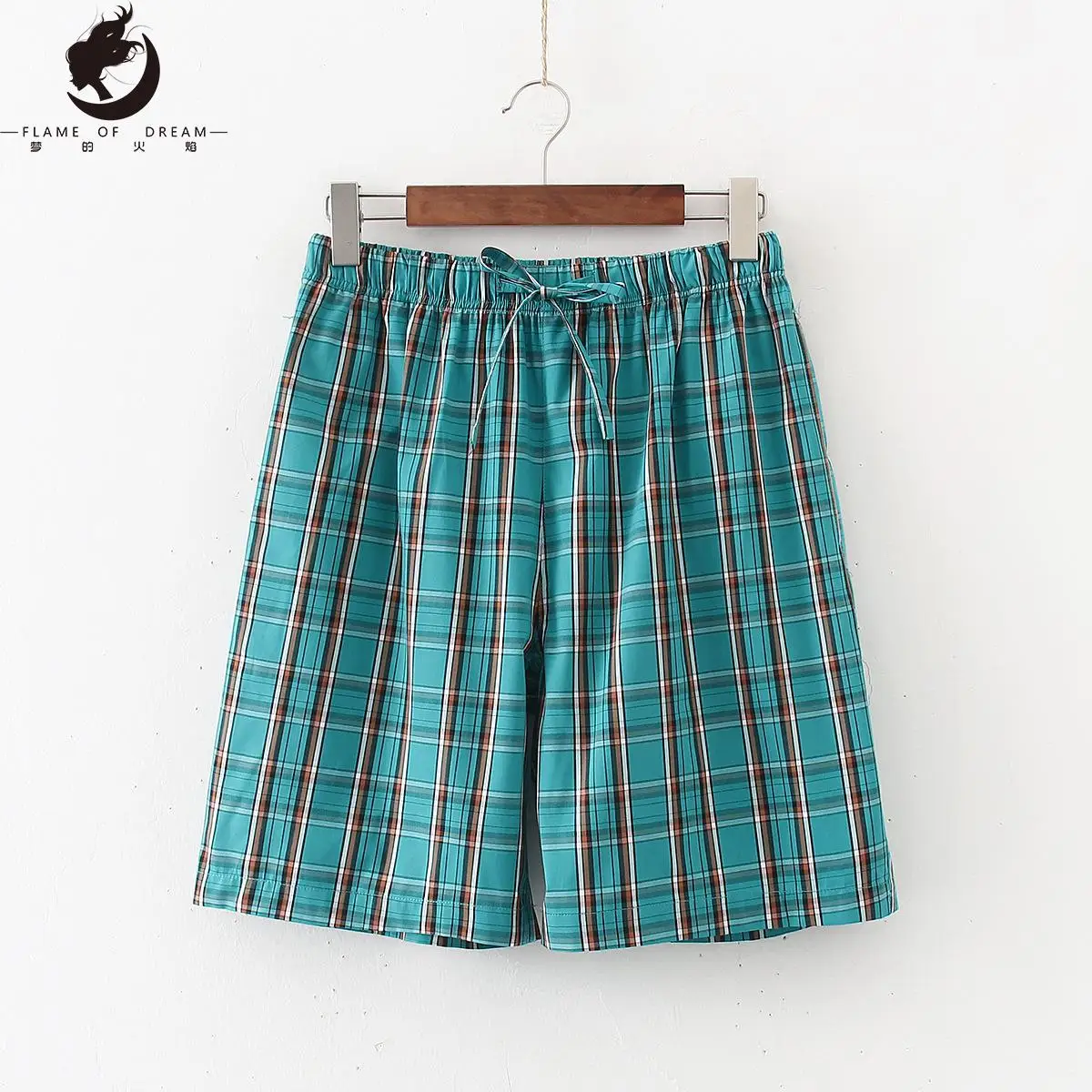 Flame Of Dream New Spring And Summer Men's Shorts Cotton Thin Home Pants Loose Large Pajamas  Plaid Casual Pants 221699
