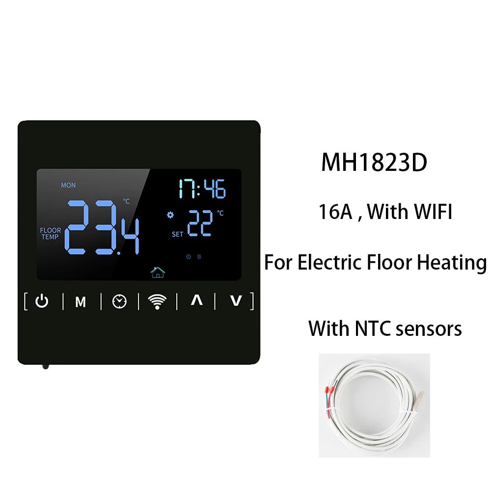 

Термостат Tuya MH1823 для умного дома, контроллер температуры с цифровым дисплеем, Wi-Fi, для нагрева воды, газового котла