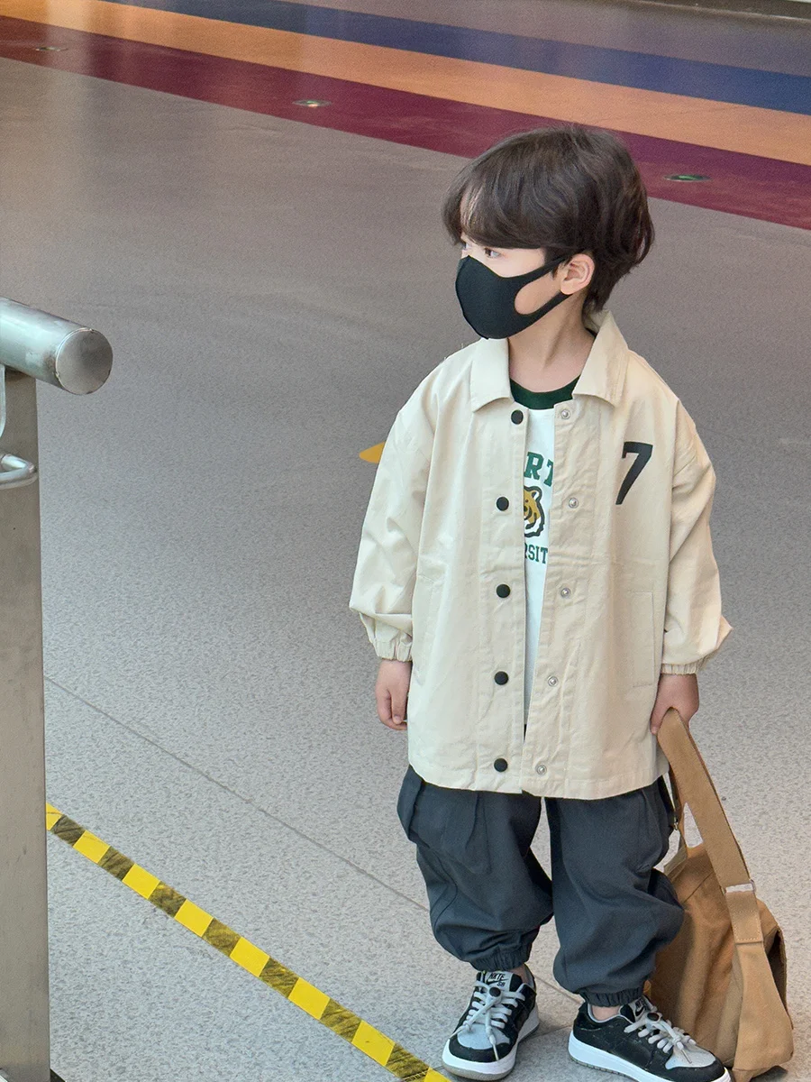 

Boys Coat 2023 Chinese New Year Children's Clothing Lapel Loose Shirt Pure Cotton Heavyweight High Quality Youth Clothes 2-14Y