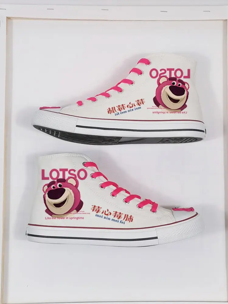 Новинка клубничный медведь лото знаменитые холщовые туфли женские высокие