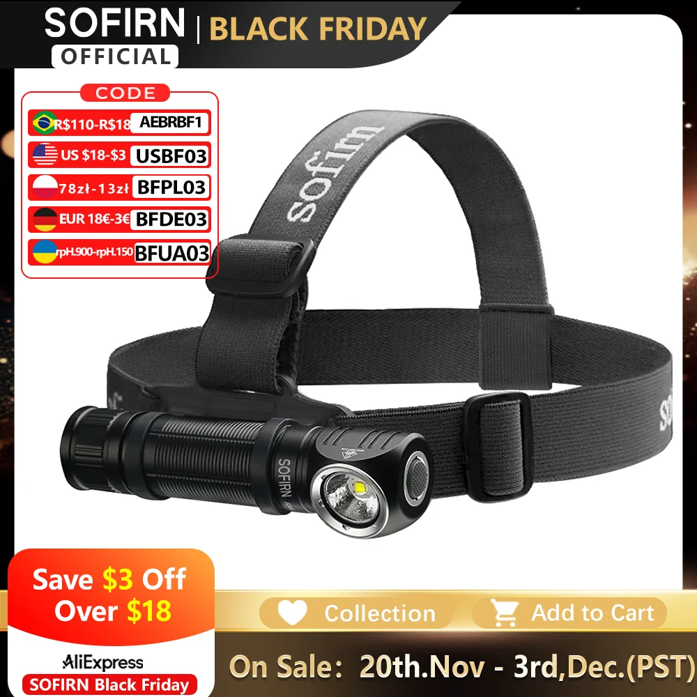 

Sofirn HS40 USB C налобный фонарь