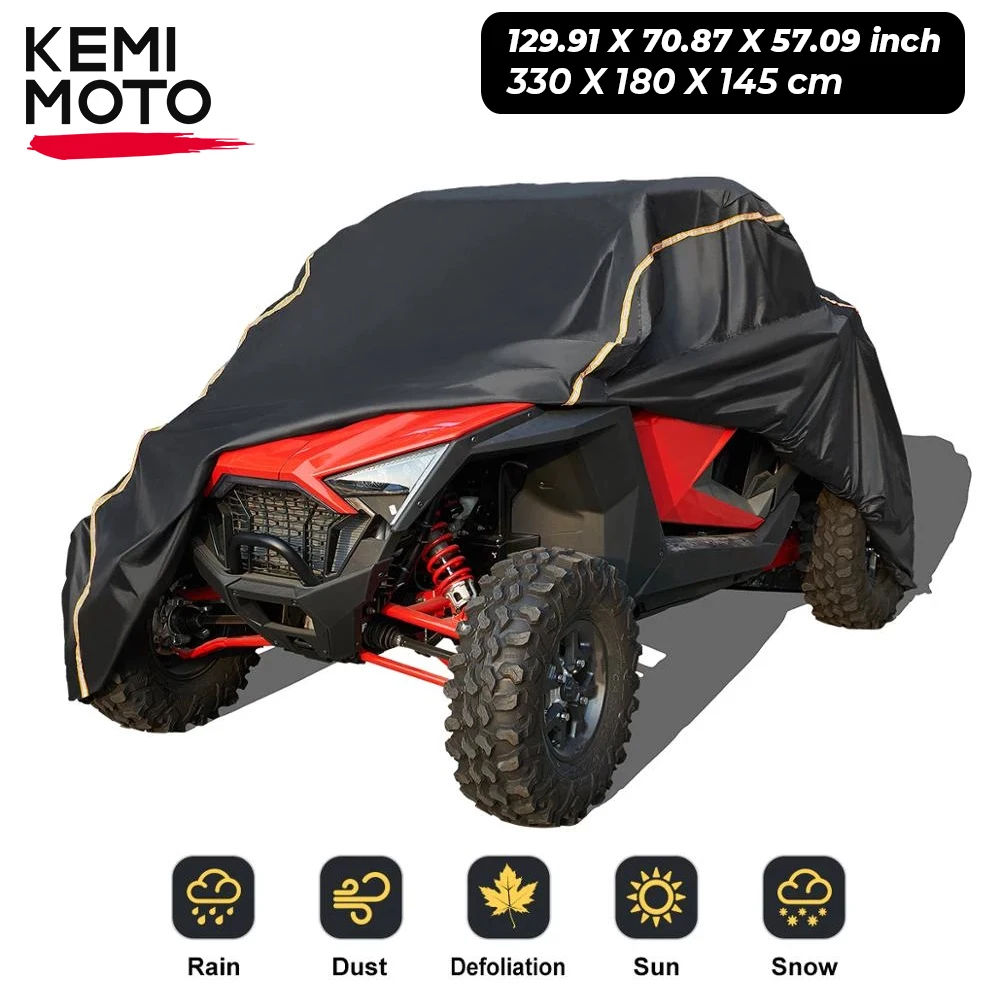 2020 KEMIMOTO UTV Cover Compatible with Polaris RZR PRO XP Utility Vehicle Storage Covers Black 210D Oxford Waterproof Material