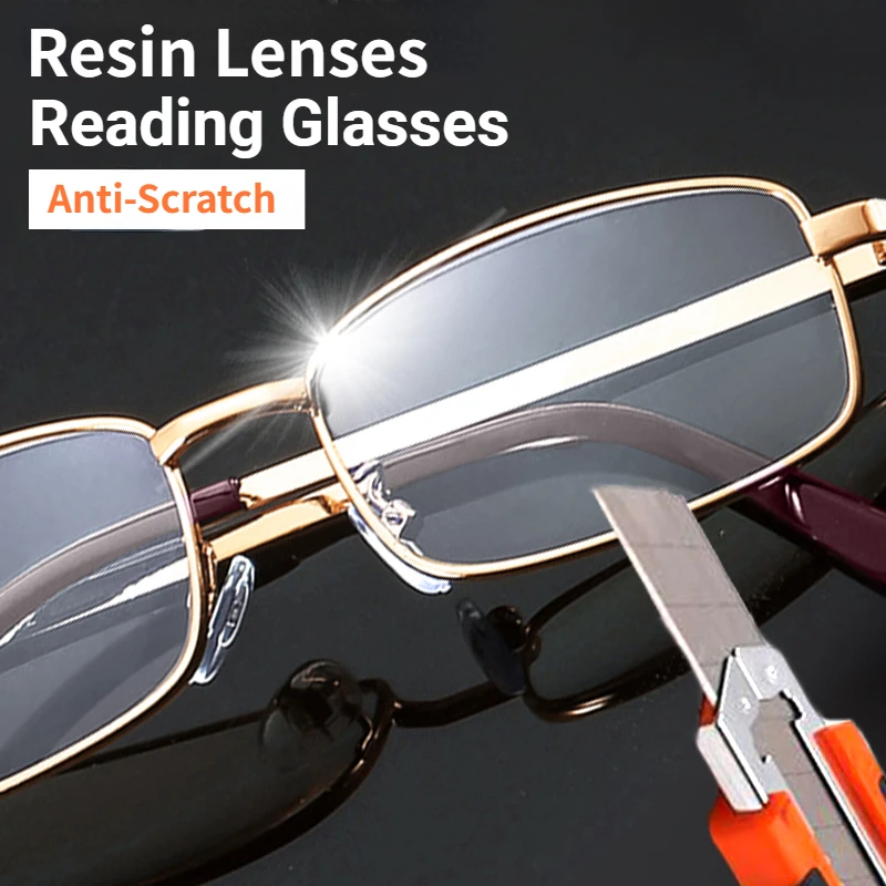 

Resin Lens Reading Glasses Men Women Square Full Frame Presbyopic Glasses Anti-Scratch Diopter Eyewear +1.5 2.0 2.5