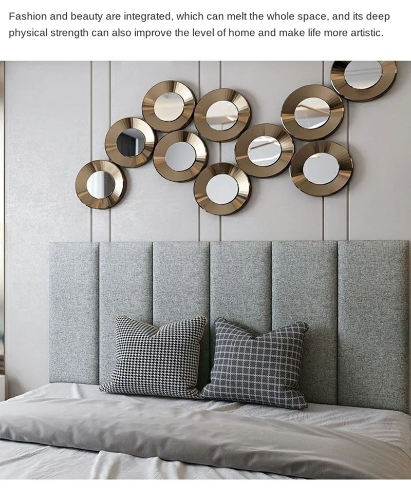 

Домашняя спальня мягпосылка утолщенное изголовье кровати анти-столкновения татами 3d трехмерная Наклейка на стену