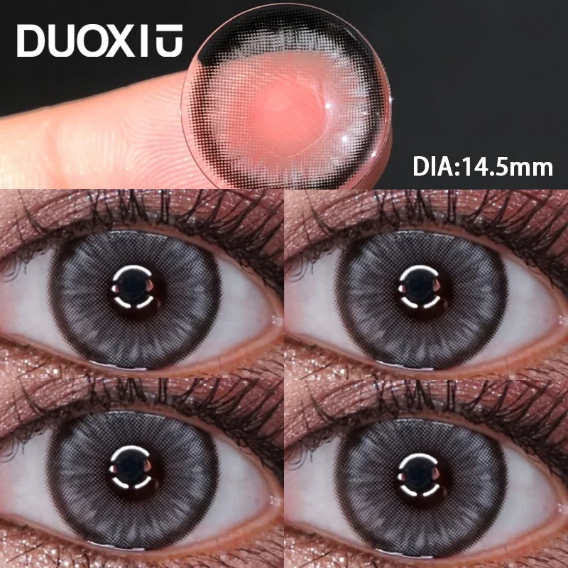Duoxiu 2pcs Color Contact Lenses With Brown Myopia Degree-0.00~ -8.00 Blue Nature Beauty Pupil Makeup Eye Fast Shipping