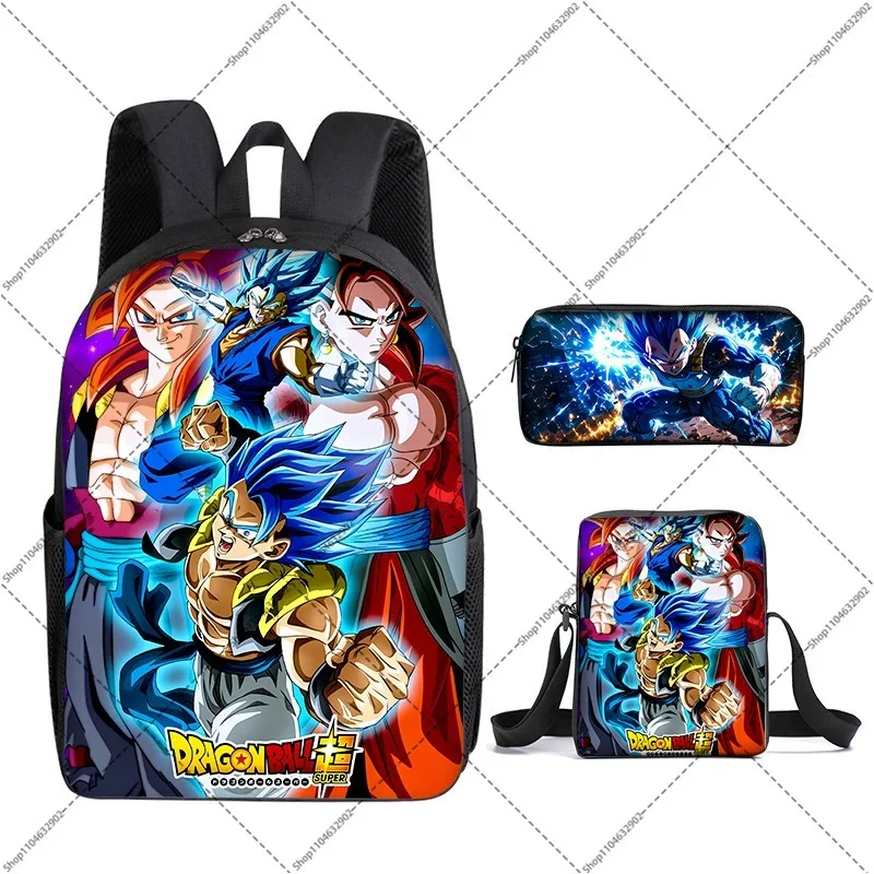Фото Набор из 3 предметов Dragon Ball Goku Anime: рюкзак, сумка для обеда и пенал, школьные принадлежности, подарки к началу учебного года, новинка №3