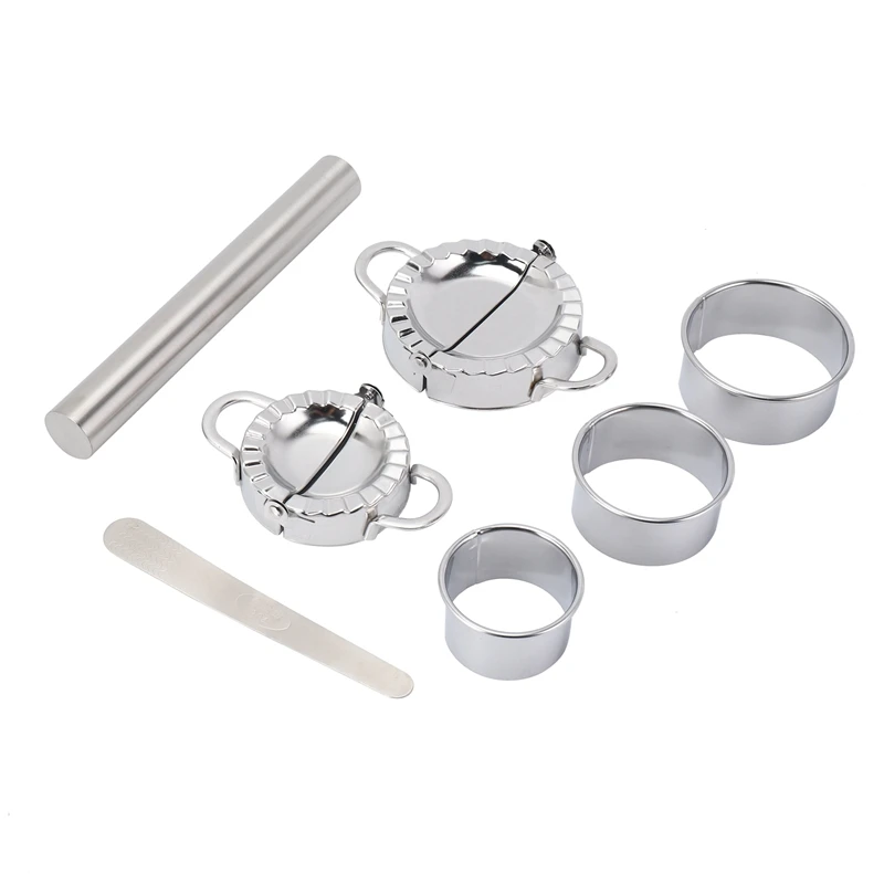 

Hot Dumplings Maker,7 Pack Stainless Steel Easy Pie Ravioli Empanadas Press Mold,Pierogi Cutter Wrappers Pastry Making Tools