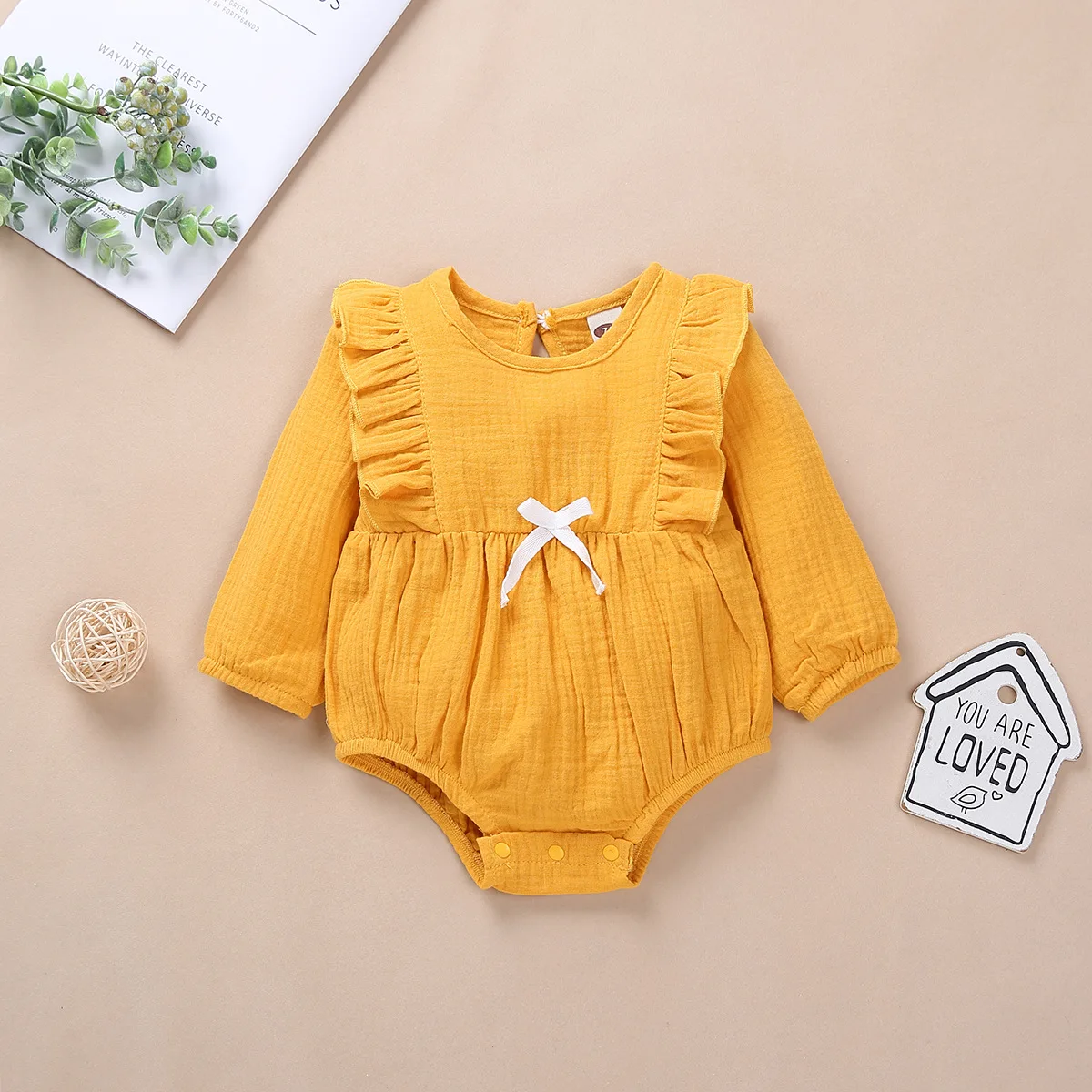 

Cute Baby Girl Romper Spring Autumn New Fashion Infant Toddler Clothes Corduroy Long Sleeve Solid Color Jumpsuit