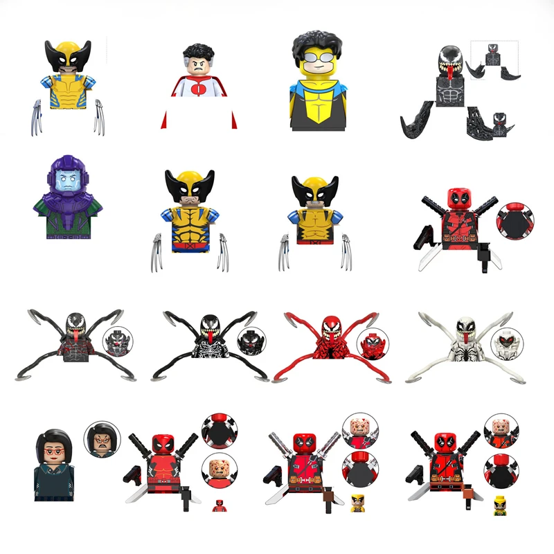 Новинка мини-конструктор Marvel фигурка супергероя из аниме Росомаха Веном бойня