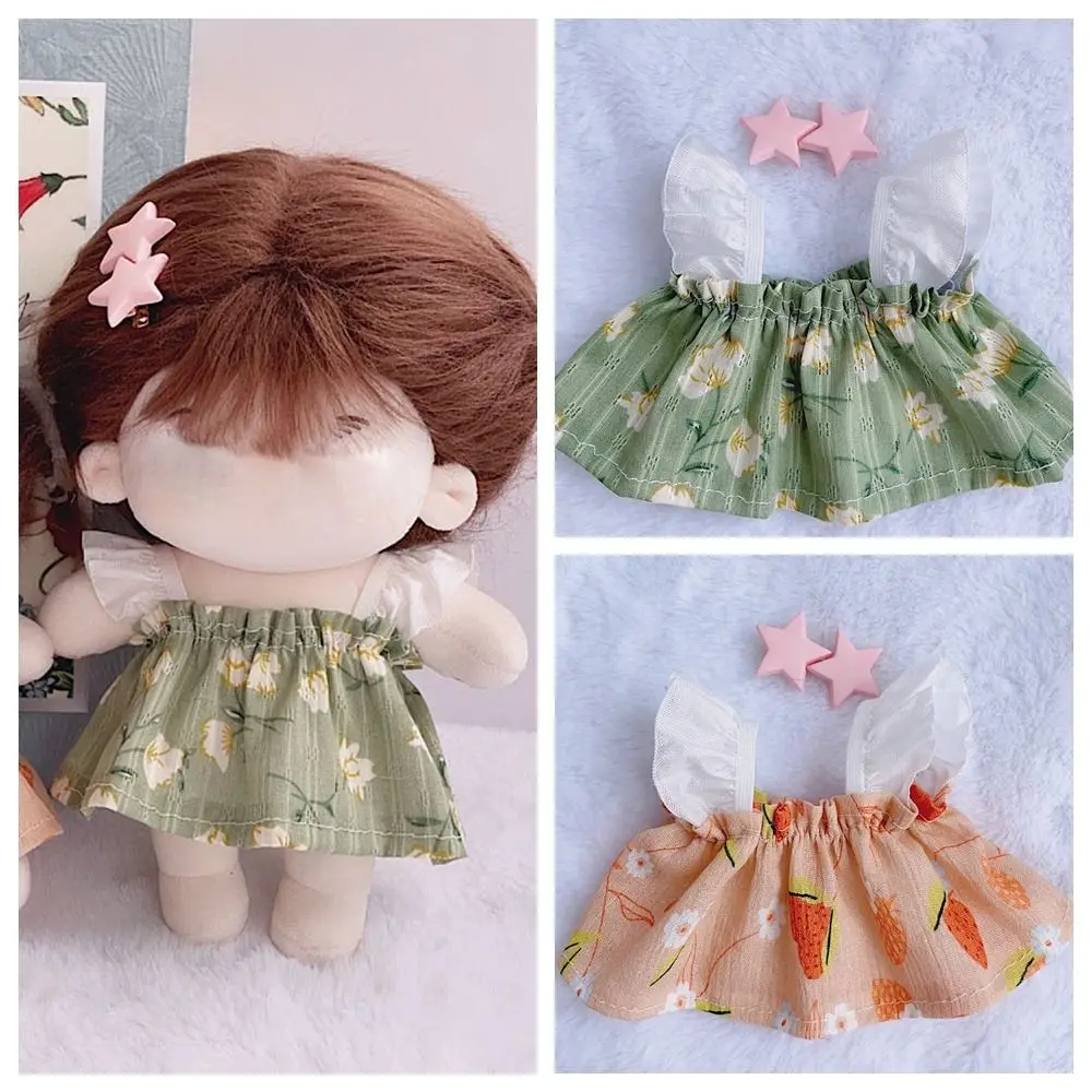 

Colorful Mini Dresses Flower Pattern Doll Clothes Dress Up Game Doll Changing Clothing for Stuffed Dolls Idol Doll