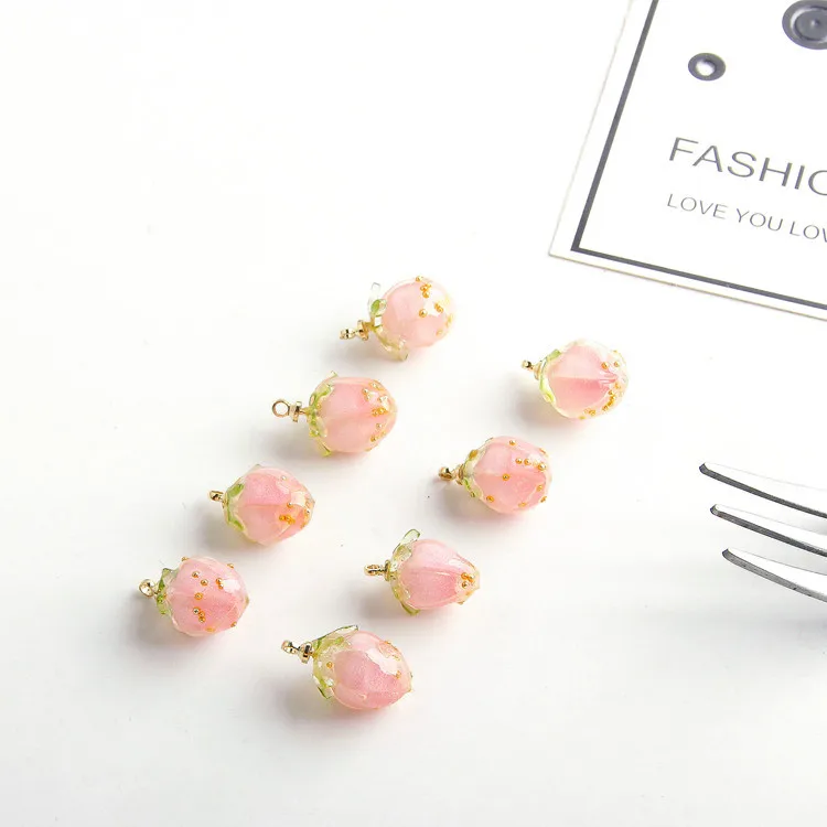 5 шт. 3D акриловые мини цветочные серьги шармы милые браслеты ручной работы с клеем