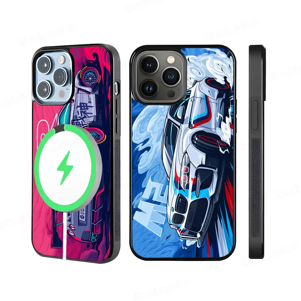 Фото JDM Tokyo Drift Sports Car Мужской и мужской магнитный чехол для iPhone 17 16 14 13 12 11 15 Pro Max Plus для Magsafe Wireless Charge Cover №1