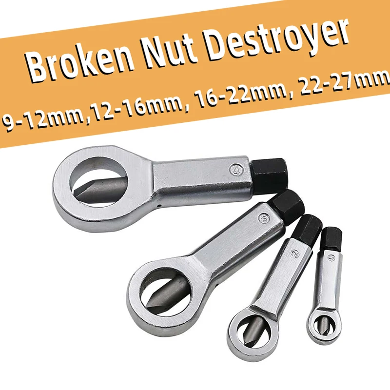 Broken Nut Destroyer Rusty Nut Splitter Remover 9-27mm Professional Pipe Nut Extractor Separator Hand Manual Tool Set
