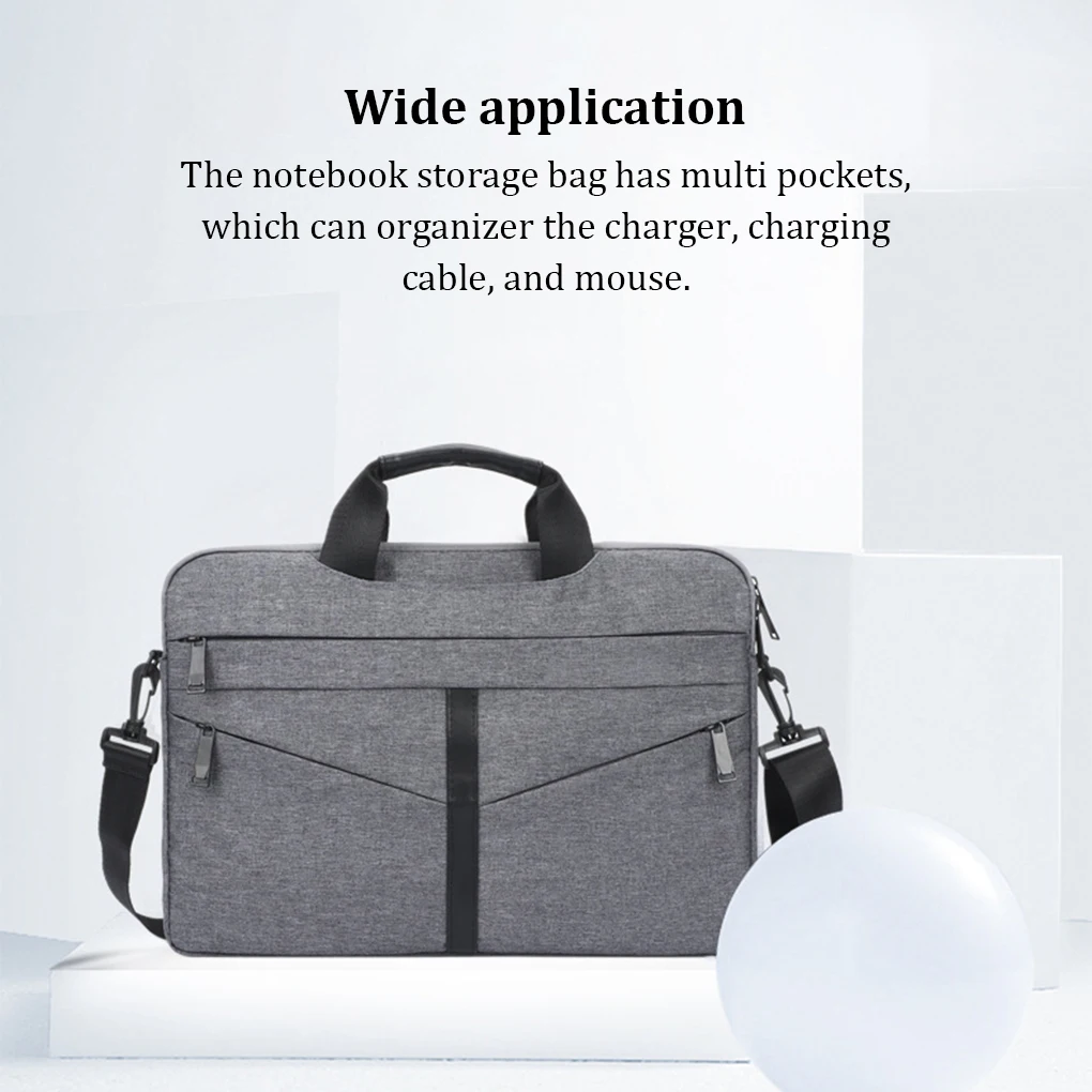 

Laptop Sleeve Case Notebook Messenger Briefcase Bag Portable Work Business School Organizer Handbag for Women Men Gray