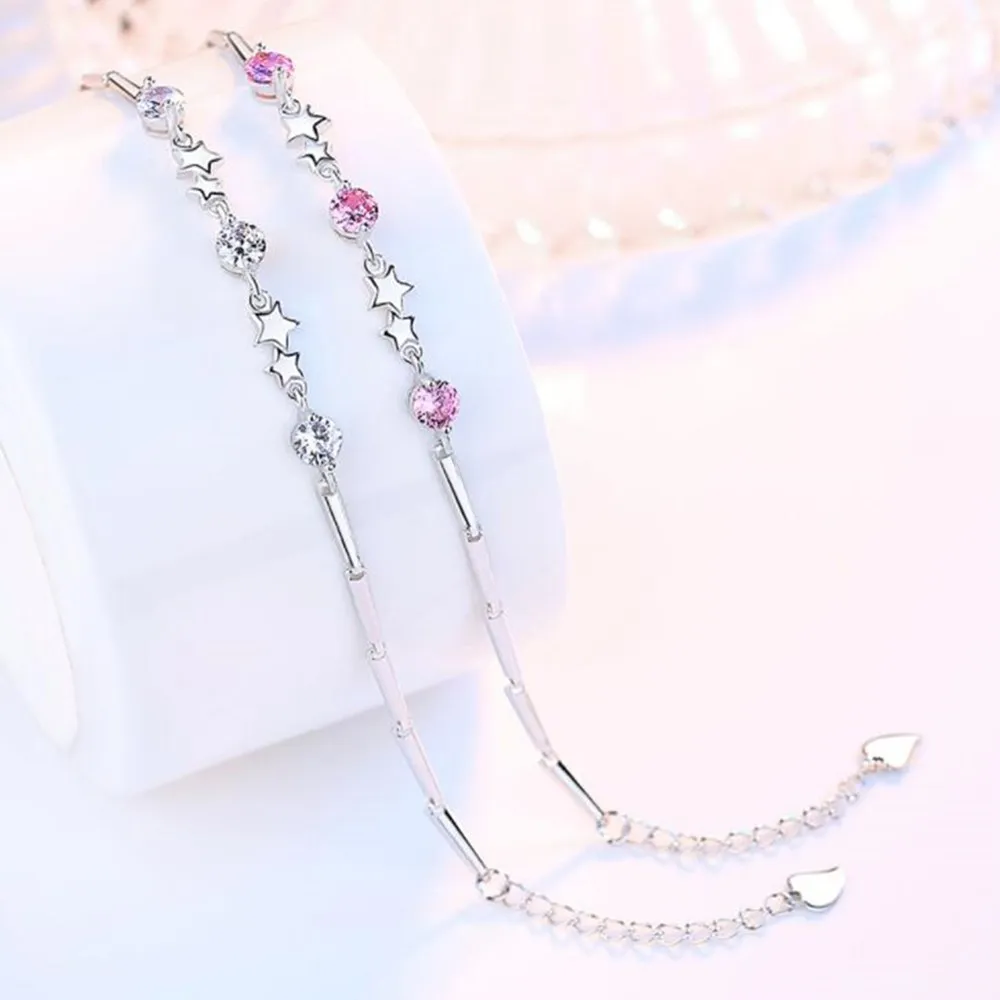 

Браслет из серебра 925 пробы с фианитом, 17,5 см + 4 см