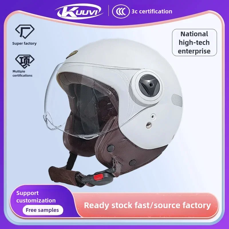 Сертифицированный 3C электрический мотоциклетный ретро-защитный шлем