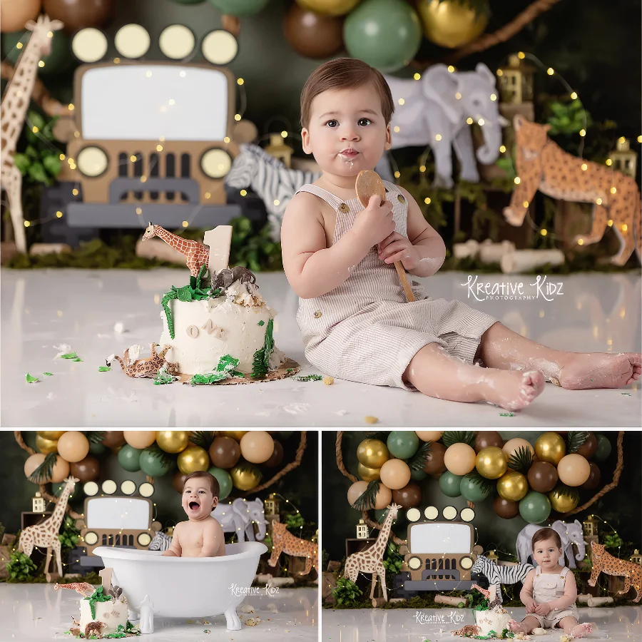 Фон для детского душа украшение празднования дня рождения парка животных мир