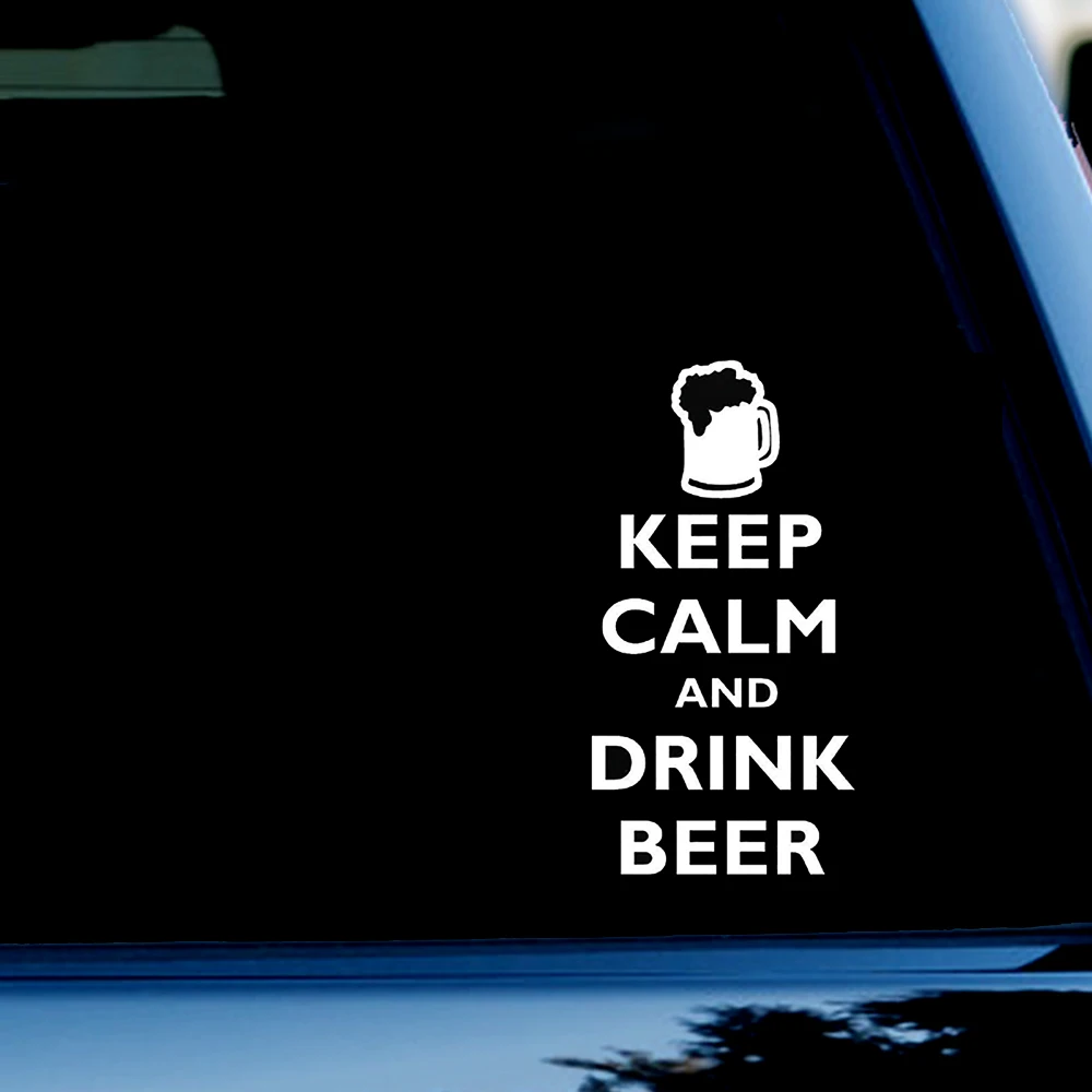 

X 3 дюйма, забавная виниловая наклейка с надписью Keep Calm and Drink Beer, белая наклейка для автомобиля, грузовика, окна, бампера