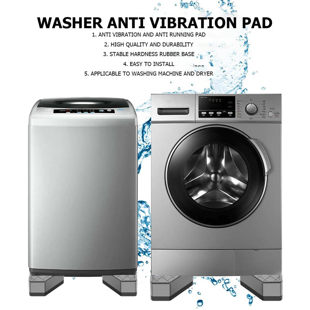 

4Pcs Anti Vibration Pads For Washing Machine Rubber Feet Legs Mat Anti-vibration Pad Universal Noise-reducing Leg
