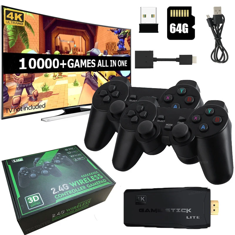 Игровая приставка для видеоигр 10000 встроенных игр PS1/FC/GBA беспроводной контроллер