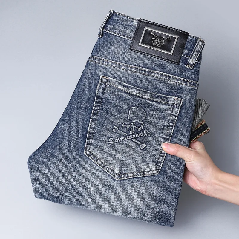 Новинка весна-лето 2024 мужские джинсы простота высококлассные Стрейчевые прямые