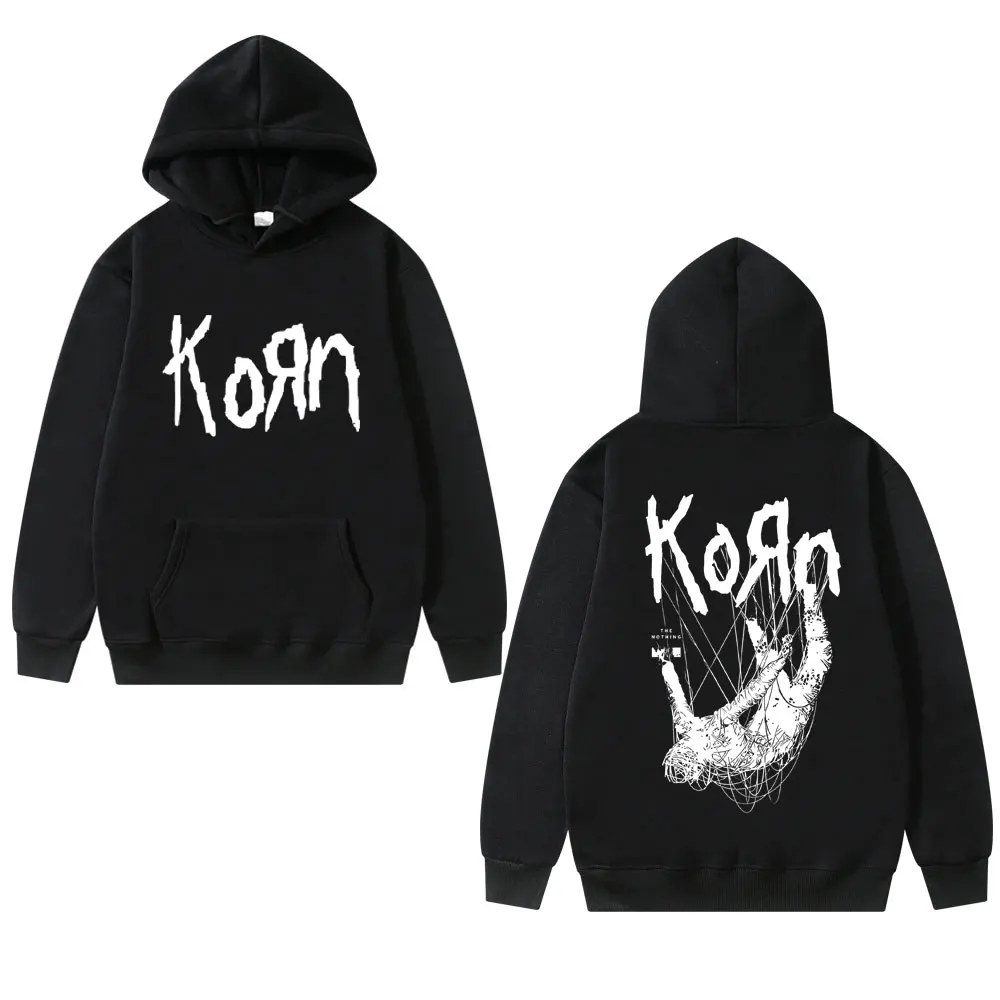 

90s Singer Rock Band Korn Graphic Hoodie Male Fashion Streetwear Men's Vintage Hooded Sweatshirt Man Harajuku Pullover Tracksuit